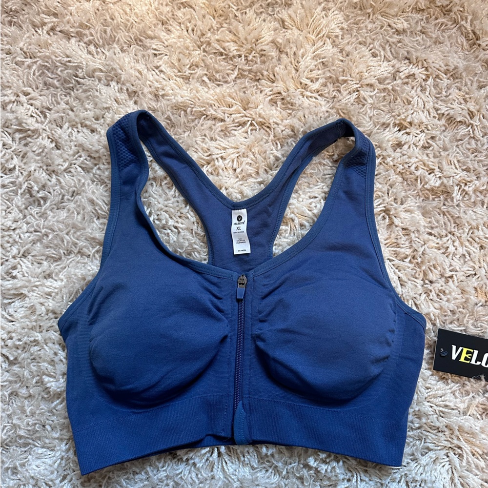 Women’s Velocity zipper sports bra